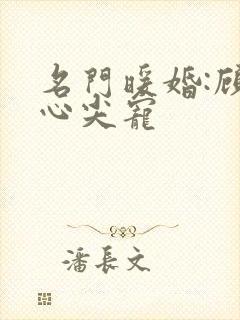 名门暖婚:顾少心尖宠