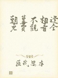 朝暮不相逢短剧免费观看全集