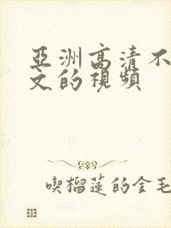 亚洲高清不卡中文的视频