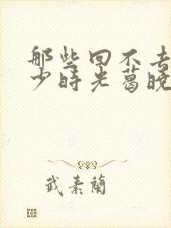 那些回不去的年少时光葛晓菲结局封面