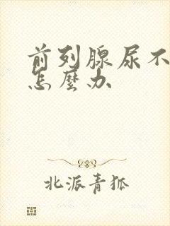 前列腺尿不出该怎么办