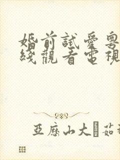 婚前试爱粤语在线观看电视剧免费