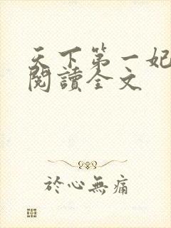 天下第一妃免费阅读全文