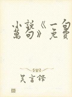 小说《一句顶一万句》免费阅读