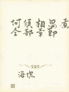 何须相思煮余年全部章节封面