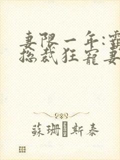 妻限一年:霸道总裁狂宠妻封面