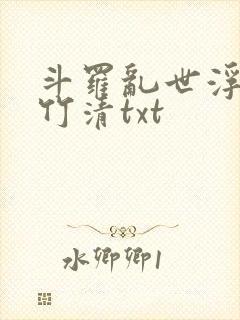 斗罗乱世浮殇朱竹清txt