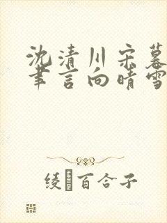 沈清川宋暮颜程聿言向晴雪后续大结局