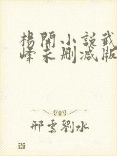 杨开小说武炼巅峰未删减版封面