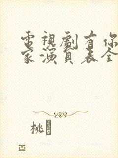 电视剧有你才有家演员表全部