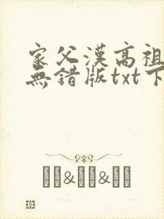 家父汉高祖精校无错版txt下载