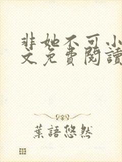 非她不可小说全文免费阅读无弹窗封面