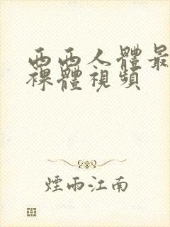 西西人体最大胆裸体视频