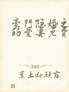 豪门隐婚之闪来的爱妻免费阅读