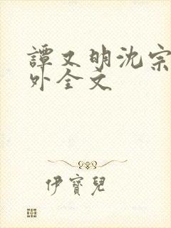 谭又明沈宗年番外全文