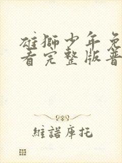 雄狮少年免费观看完整版普通话