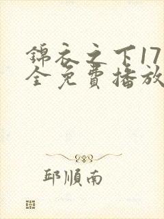 锦衣之下17集全免费播放电视剧全部