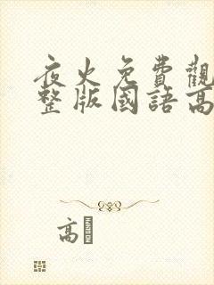 夜火免费观看完整版国语高清