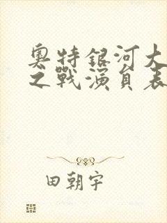 奥特银河大怪兽之战演员表封面