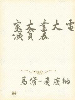 家大业大电视剧演员表封面