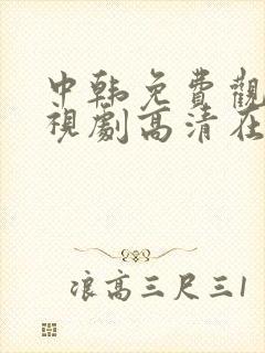 中韩免费观看电视剧高清在线观看