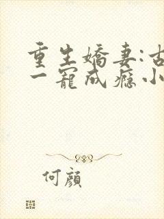 重生娇妻:古少一宠成瘾小说