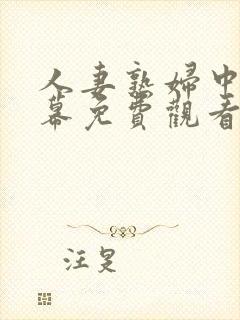 人妻熟妇中文字幕免费观看