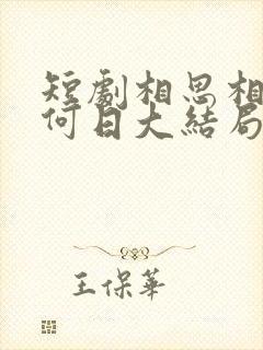 短剧相思相见知何日大结局封面