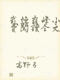 武炼巅峰小说免费阅读全文无删减