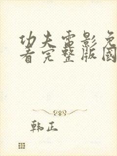 功夫电影免费观看完整版国语高清封面