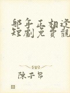 那年正相逢沈芸短剧免费观看