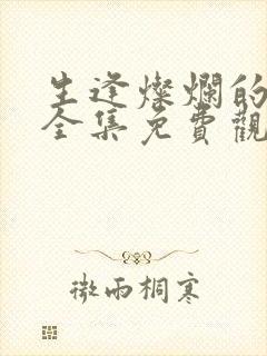 生逢灿烂的日子全集免费观看