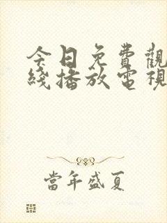 今日免费观看在线播放电视剧大全封面