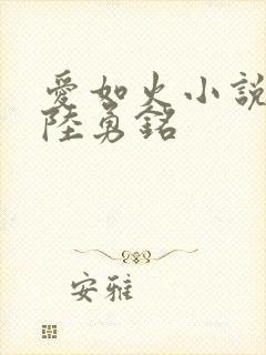 爱如火小说采薇陆勇铭