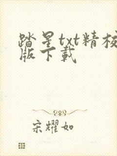 踏星txt精校版下载