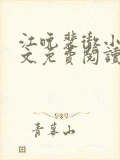 江晚裴彻小说全文免费阅读