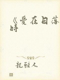 《爱在日落黄昏时封面