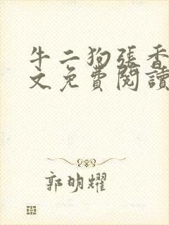 牛二狗张香妃全文免费阅读封面
