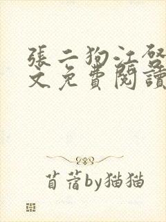 张二狗江启凤全文免费阅读