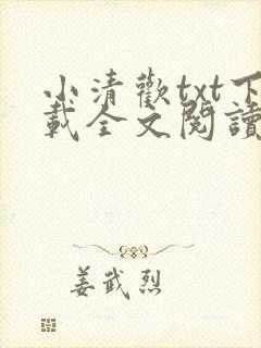 小清欢txt下载全文阅读