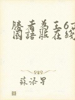 胜者为王6高清国语版在线观看