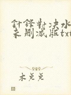 针锋对决水千丞未删减版txt