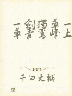 一剑独尊一剑独尊青鸾峰上