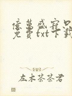 亿万盛宠只为你免费txt下载