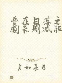 爱在日落之前泰剧未删减版封面