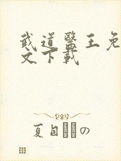 武道医王免费全文下载封面