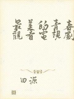 最美的青春免费观看电视剧全集封面