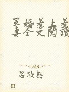 军婚惹上惹火甜妻全文阅读封面