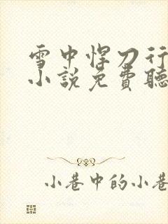 雪中悍刀行有声小说免费听书