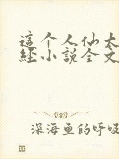 这个人仙太过正经小说全文